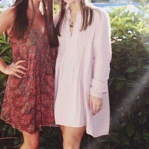 Free People Light Pink Long Sleeve Dress
